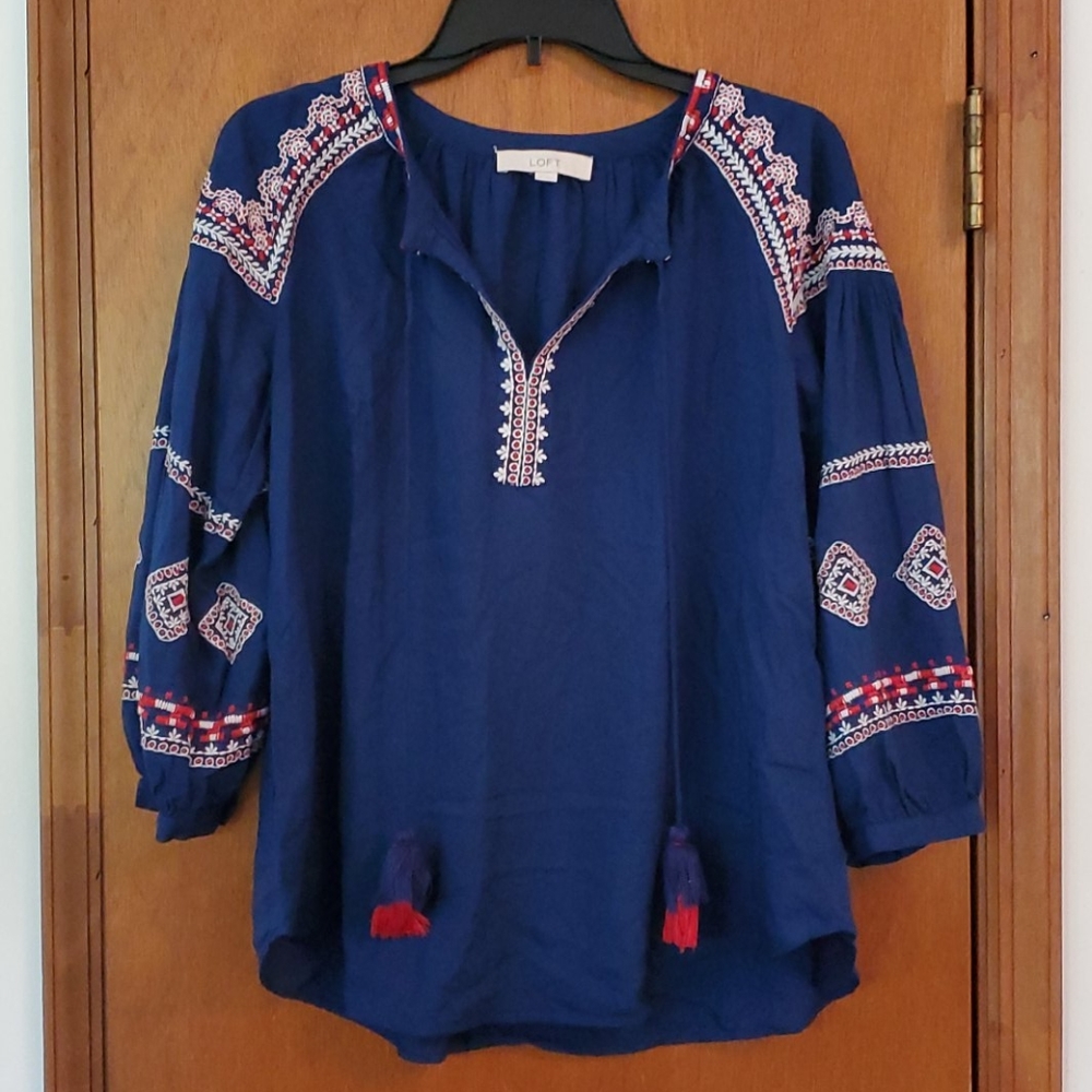 Loft Embroidered Top